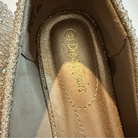 Dream Pairs Women’s Sole-Shine Cream White Rhinestone Ballet Flats Shoes Sz 11 - Picture 5 of 8